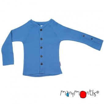 ManyMonths Woll-Strickjacke (Cardigan) Jewel Blue | XS/S